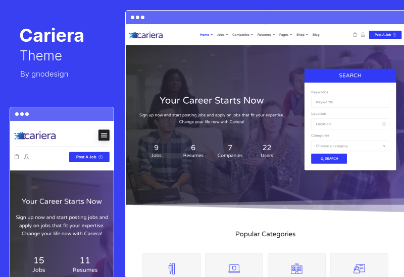 Cariera Teması - Job Board WordPress Teması