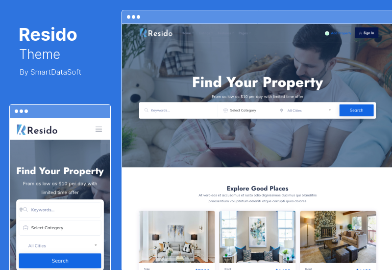 Resido Theme - Tema WordPress pentru imobiliare