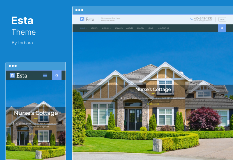 Tema Esta - Responsive Real Estate Proprietate Inchiriere Vanzare Companie Agent Tema WordPress