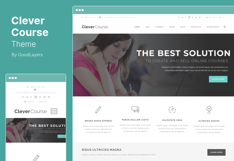 Clever Course Theme - Tema de WordPress para educación y LMS