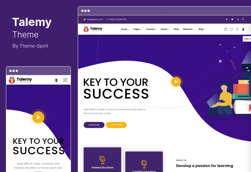 Talemy 主題 - LMS 教育 WordPress 主題