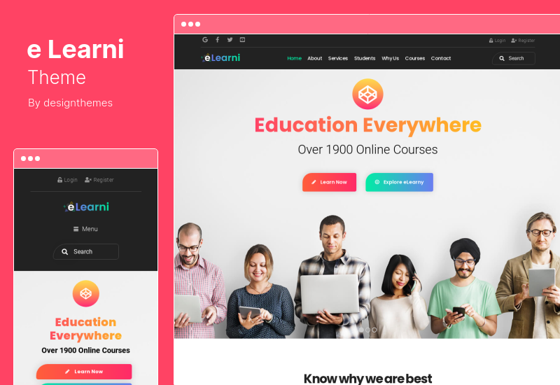 ธีม eLearni - การเรียนรู้และการศึกษาออนไลน์ LMS WordPress Theme