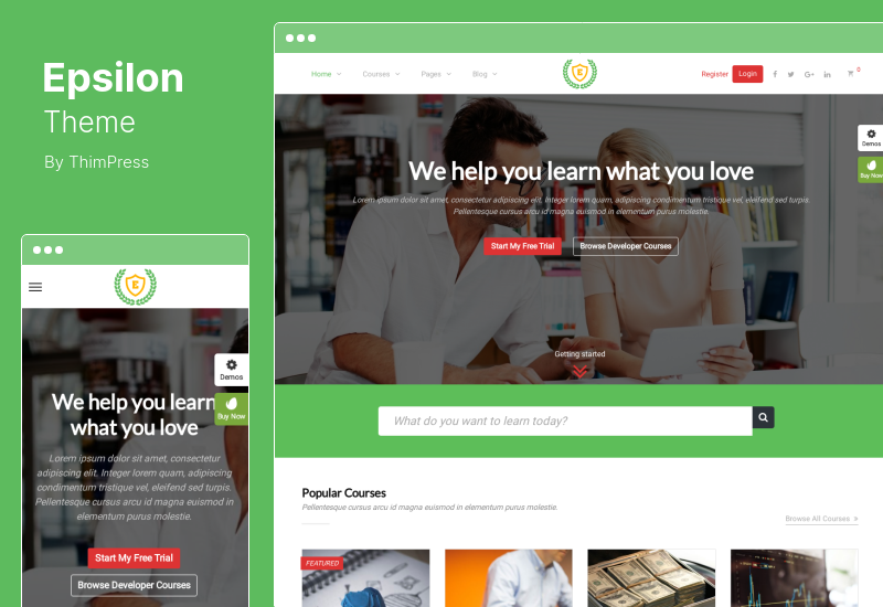 Epsilon テーマ - eLearning LMS WordPress テーマ