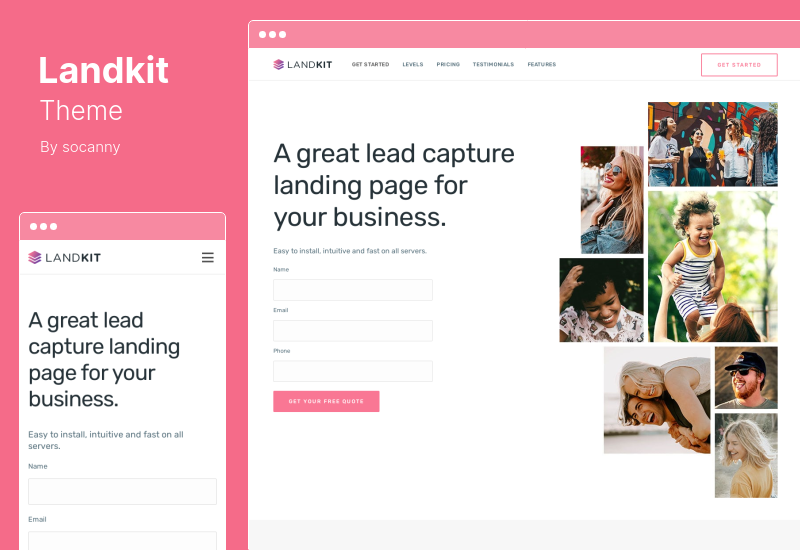 Landkit Teması - Açılış Sayfası WordPress Teması