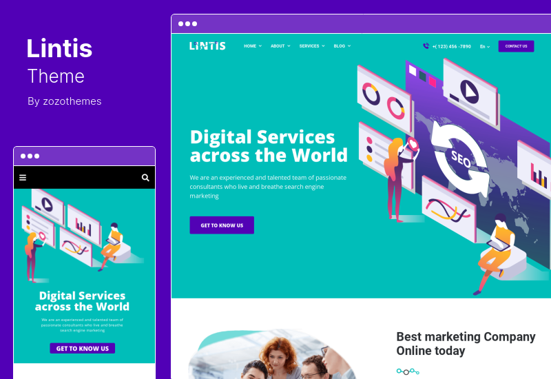 Lintis Theme - موضوع SEO والوكالة الرقمية WordPress