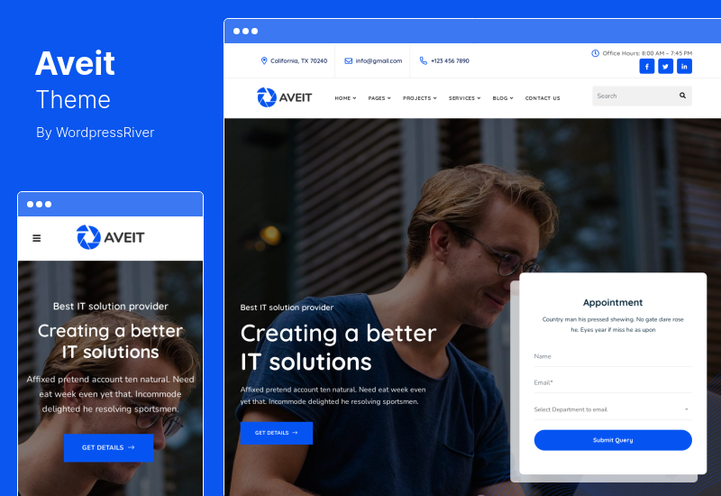 ธีม Aveit - หน้า Landing Page ของธุรกิจ WordPress Theme