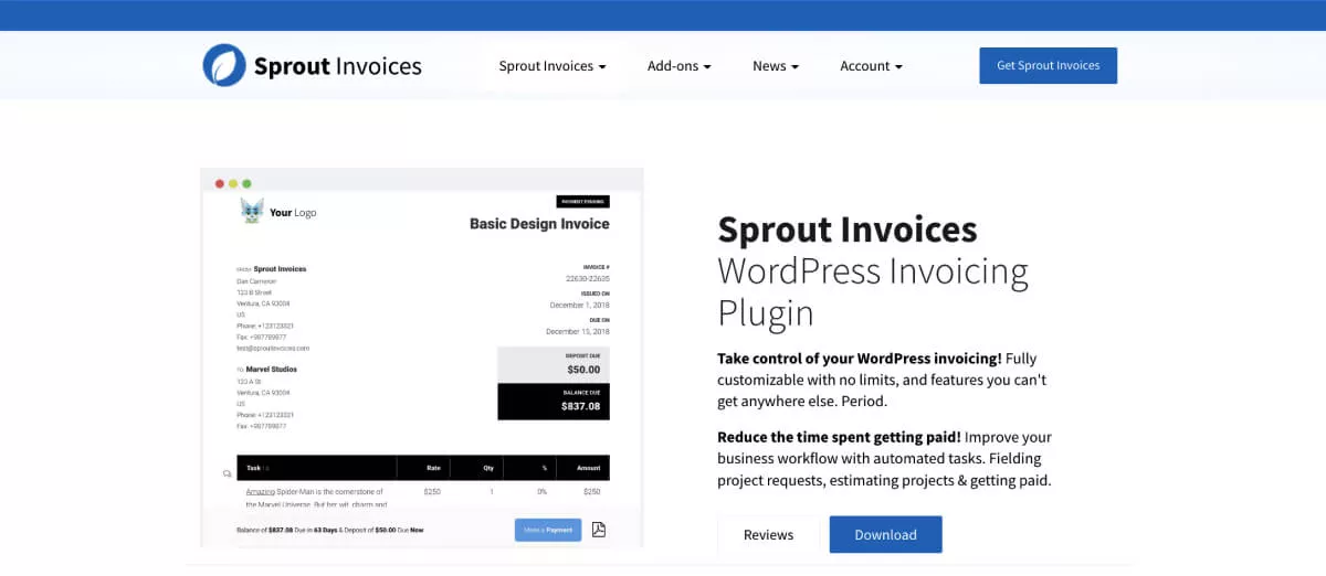 Sprout Faturas para WordPress.