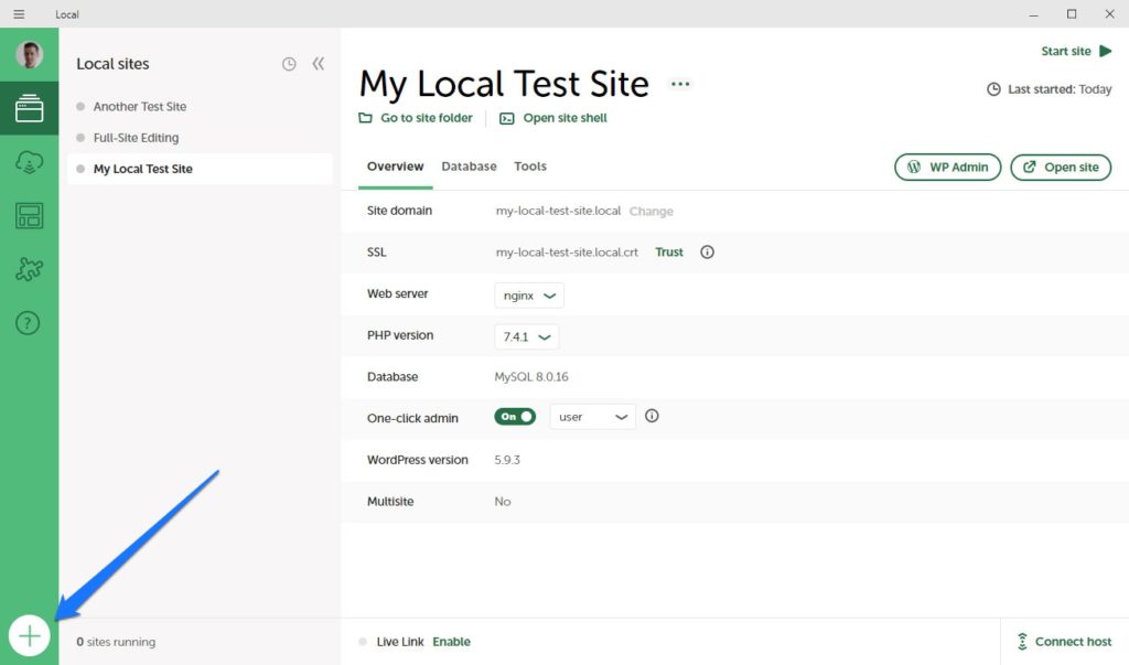 créer un site de test git en local