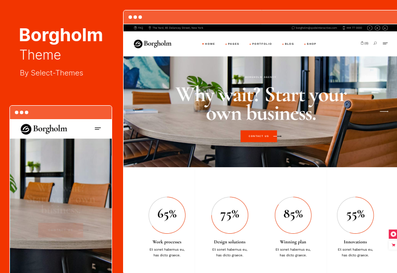 Motyw Borgholm - motyw WordPress dla agencji marketingowej