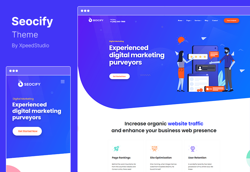 Seocify 主題 - SEO 數字營銷機構 WordPress 主題