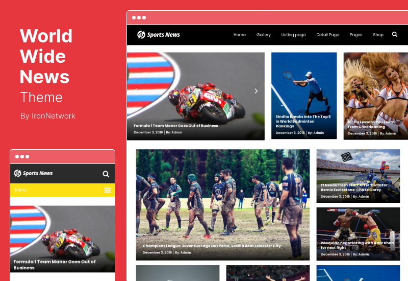 World Wide News Theme - Tema de WordPress responsivo para revistas