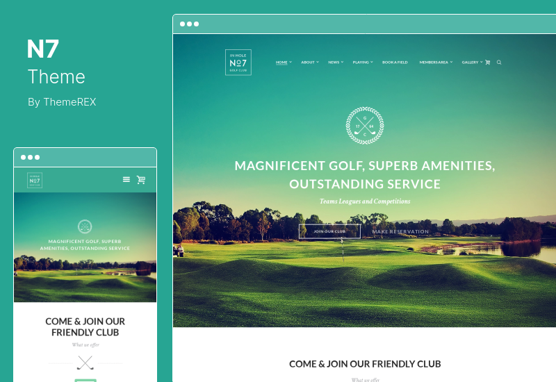 Motyw N7 - Golf Club Course Sports Events Motyw WordPress