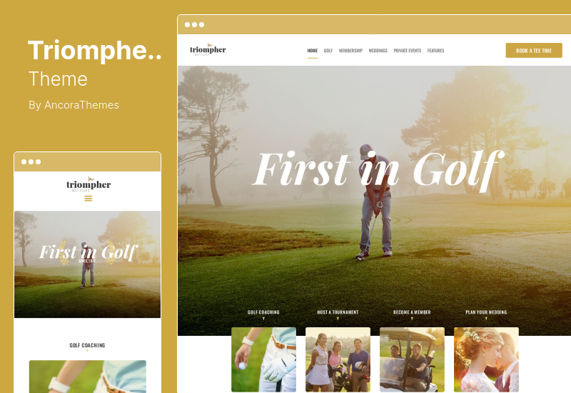 Tema Triompher - Tema WordPress pentru clubul sportiv de teren de golf