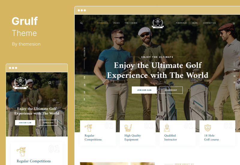 Thème Grulf - Thème WordPress pour club de golf