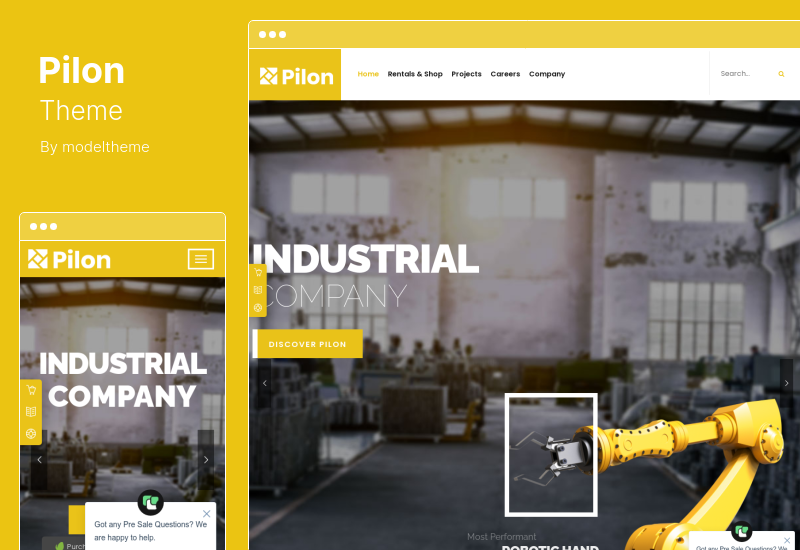 Pilon Theme - Tema de WordPress industrial y de fábrica