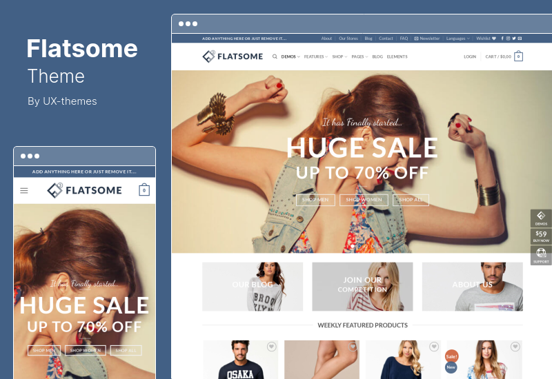 Tema Flatsome - Tema WooCommerce responsivo multiuso