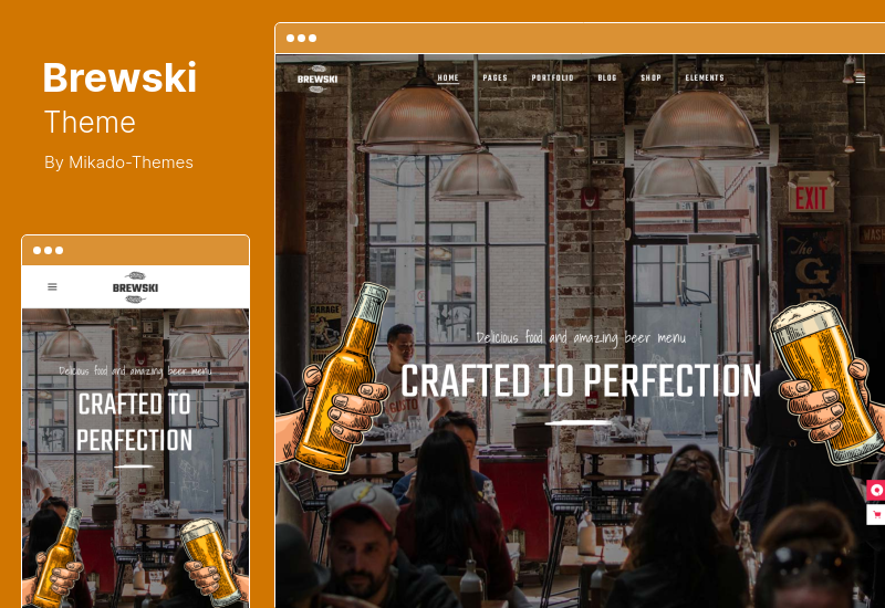 سمة Brewski - سمة Pub Brewery WordPress