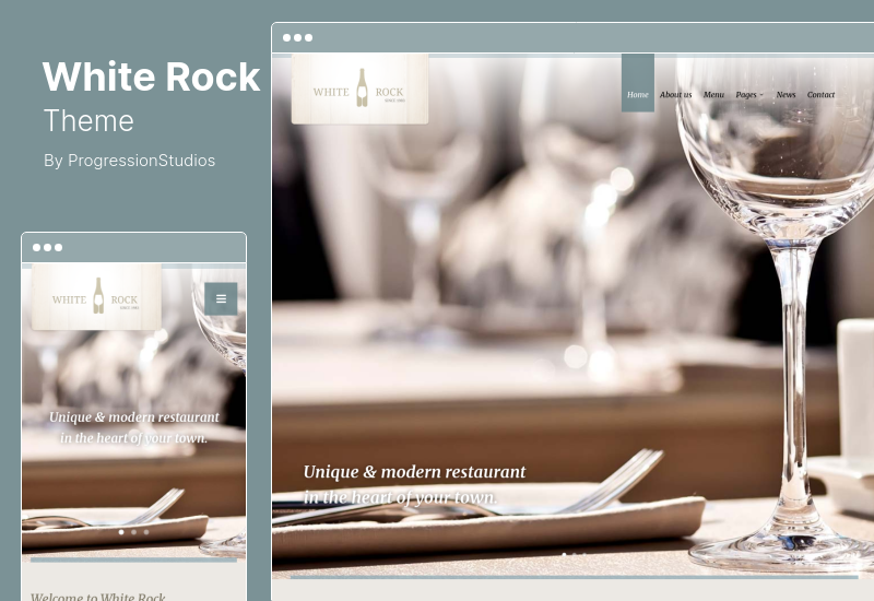 موضوع White Rock - سمة مطعم Winery WordPress