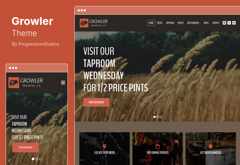 Tema Growler - Tema WordPress de cervejaria