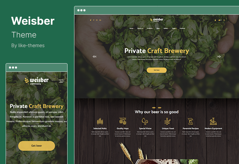 Weisber Theme - Тема WordPress для пивоварни Craft Beer