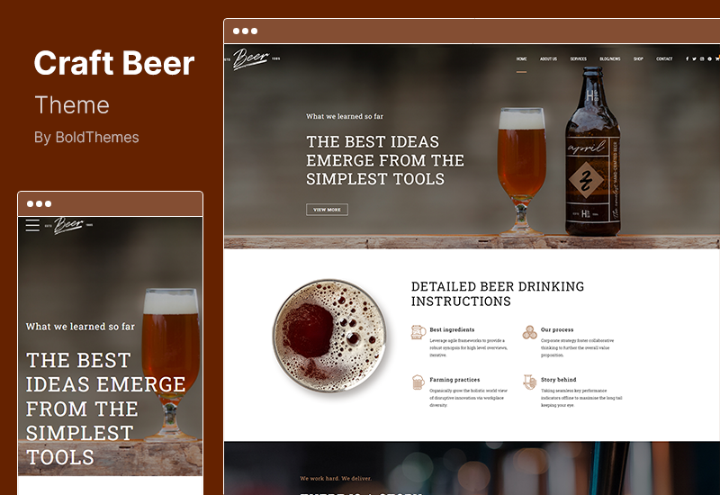 Tema de cerveja artesanal - Tema WordPress de cervejaria e pub