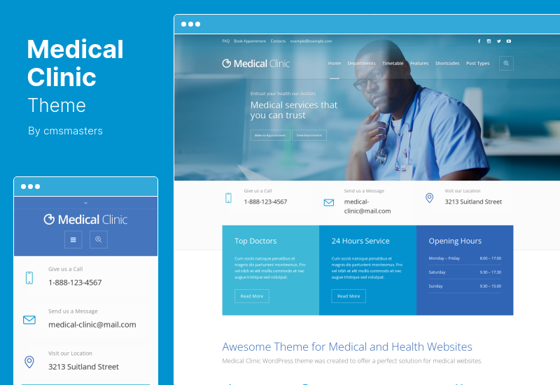 Medical Clinic Theme - Doctor Hospital Health WordPressテーマ