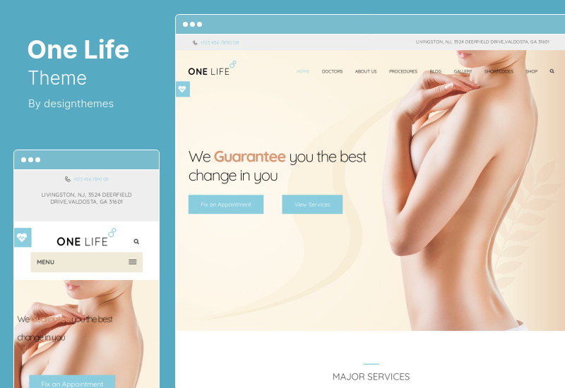 Tema OneLife - Tema WordPress Perawatan Kesehatan Medis