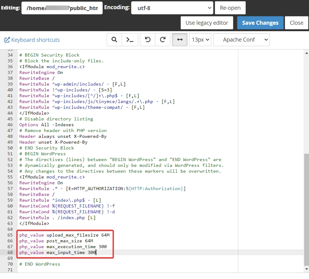 memasukkan kode dalam file htaccess