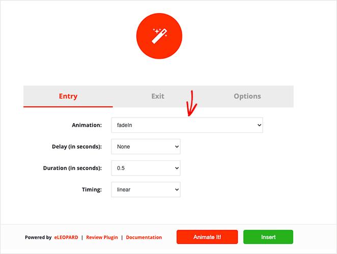 Animation styles WordPress 