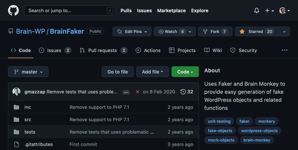 GitHub のブレイン フェイカー。