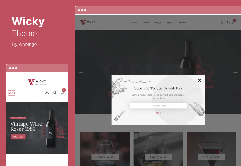 Wicky Teması - Şarap Dükkanı WooCommerce Teması
