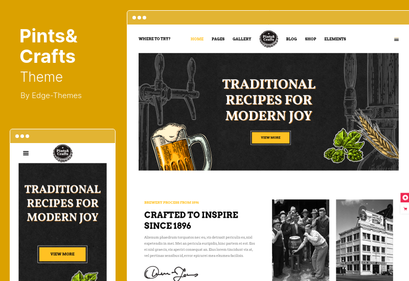 Pints&Crafts Teması - Bar, Bira ve Pub WordPress Teması