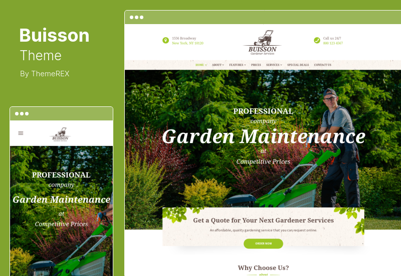 Buisson Theme - WordPress-Theme für Garten- und Landschaftsbaudienste