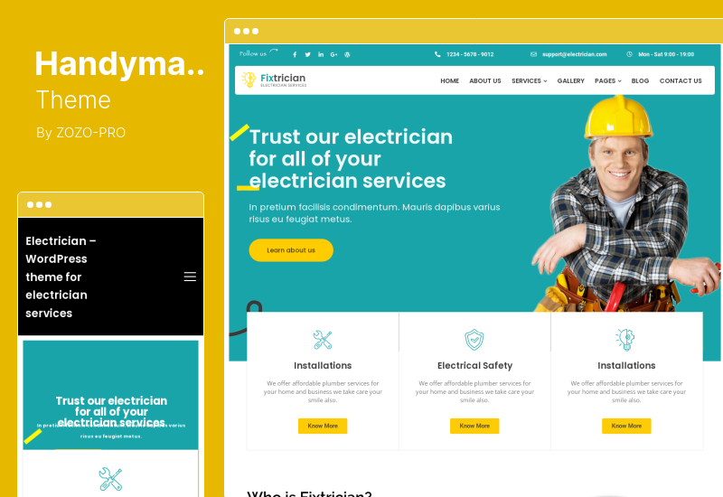 Handyman Theme – WordPress-Theme für Elektriker, Friseure, Tischlerdienste