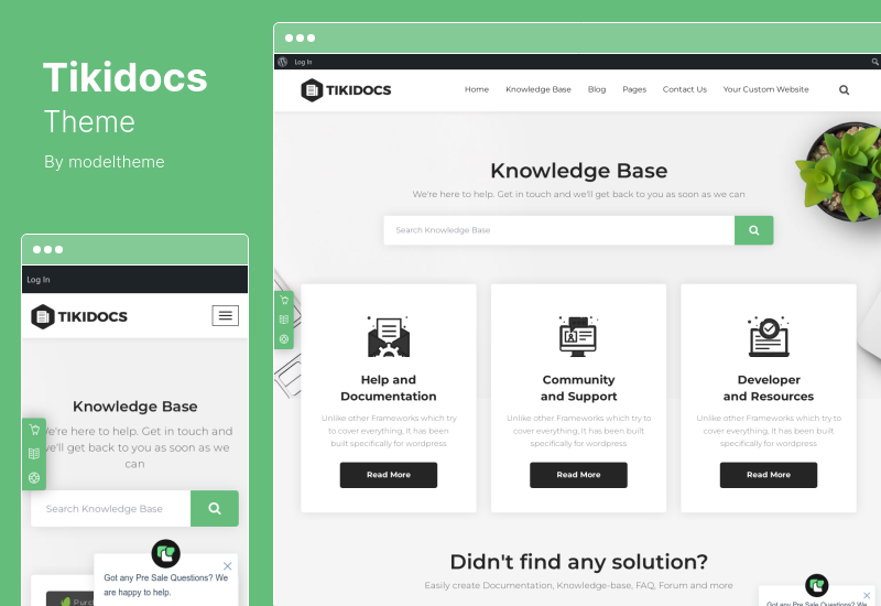 Tikidocs テーマ - ナレッジベース & サポート フォーラム WordPress テーマ