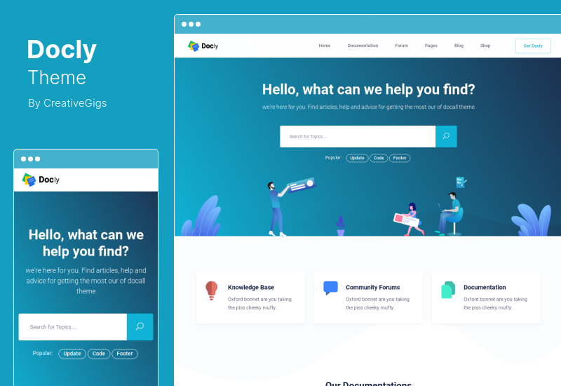 Docly テーマ - ドキュメントとナレッジベース WordPress テーマ