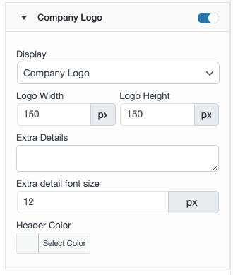 option de logo d'entreprise dans le modèle de bordereau d'expédition