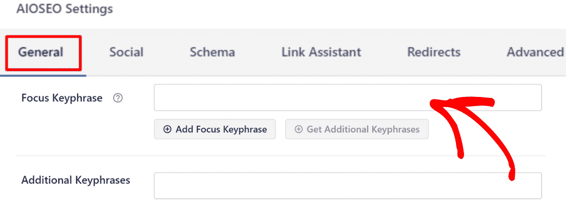 focus keyphrase AIOSEO