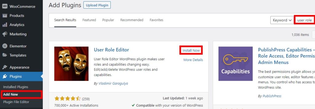 installer le plugin créer des rôles d'utilisateur wordpress personnalisés