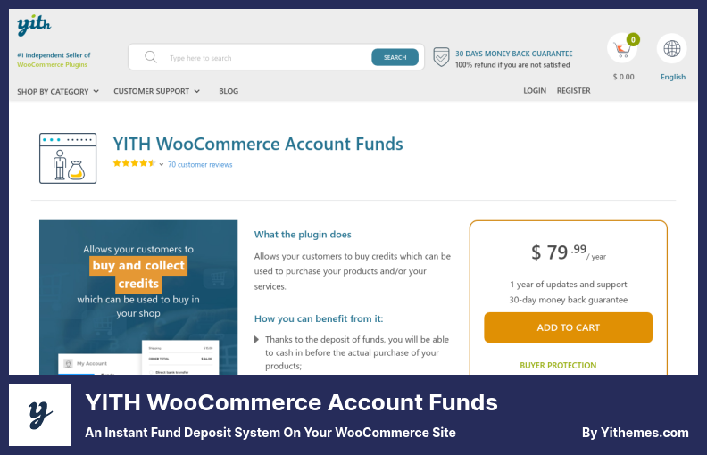 YITH WooCommerce Account Funds Plugin - WooCommerce サイトでの即時入金システム