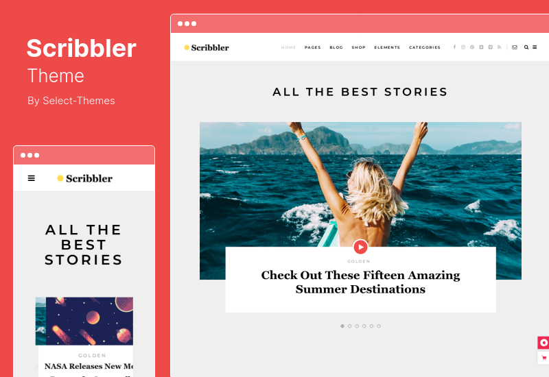 موضوع Scribbler - سمة WordPress مدونة بسيطة