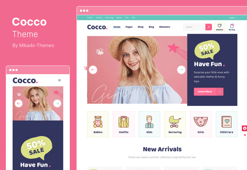 Cocco-Thema - WooCommerce-Thema für Kinderladen und Babyshop