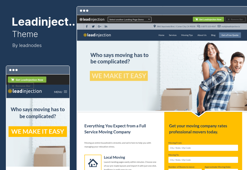Leadinjection テーマ - ランディング ページの WordPress テーマ