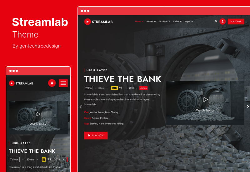 Streamlab Theme - Tema WordPress Streaming Video