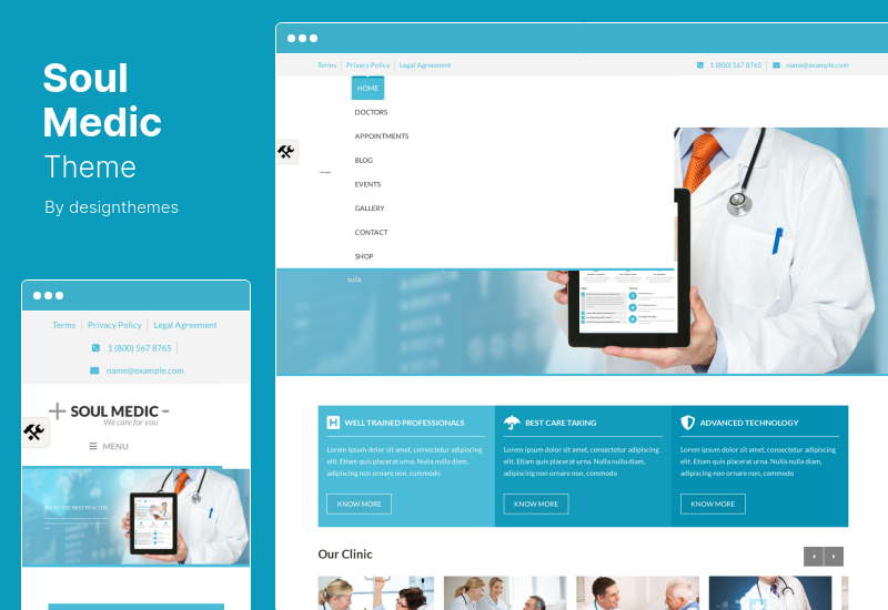 ธีม SoulMedic - ธีม WordPress Doctor ของโรงพยาบาล