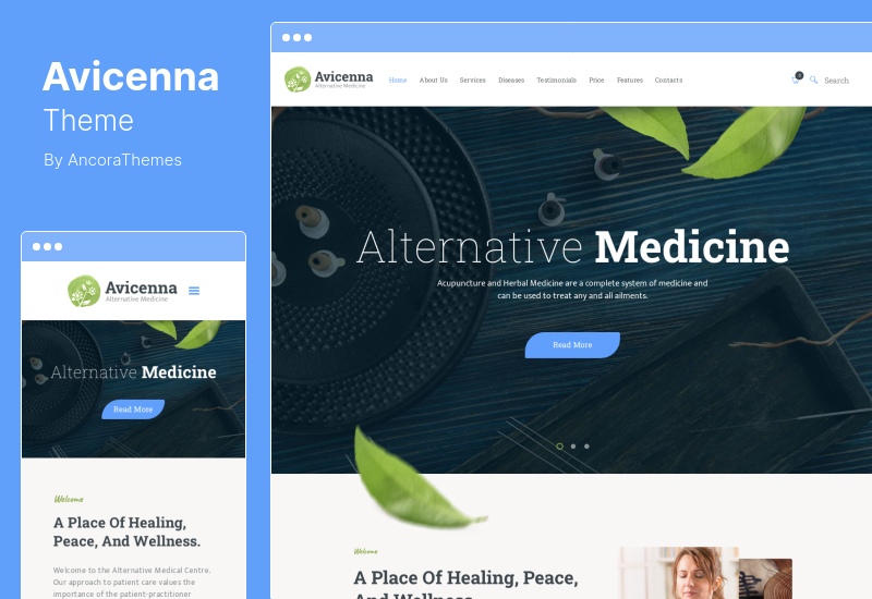 ธีม Avicenna - การแพทย์พื้นบ้านทางเลือก WordPress Theme