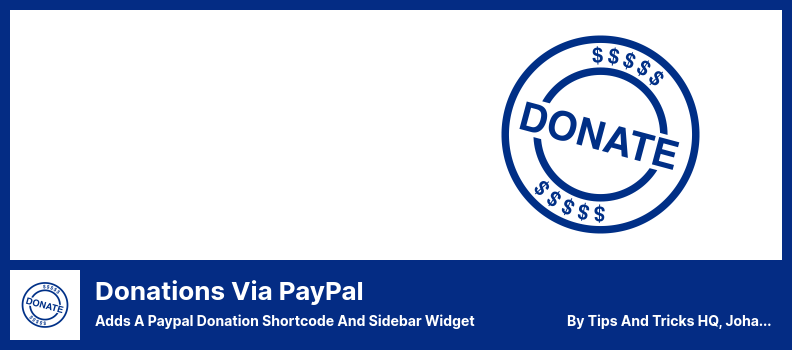 Doações via Plugin do PayPal - Adiciona um Shortcode de Doação do Paypal e Widget da Barra Lateral