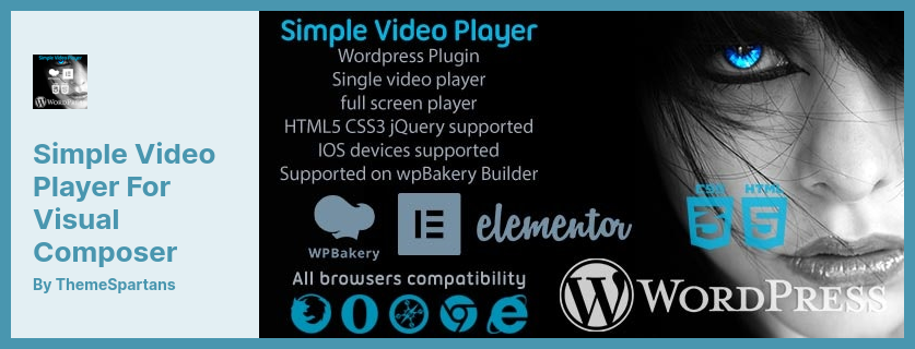 Plugin Simple Video Player for Visual Composer - Html5 Video Background Plugin for WordPress