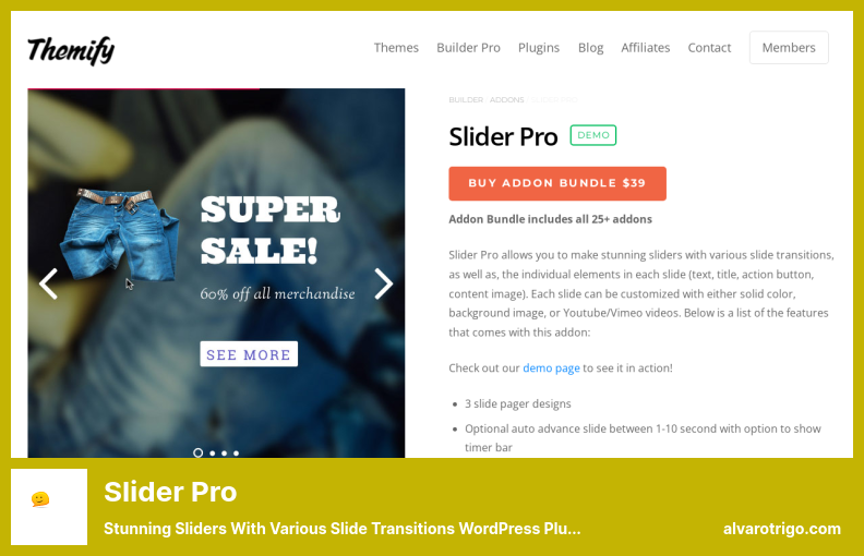 Slider Pro Plugin - Atemberaubende Slider mit verschiedenen Slide Transitions WordPress Plugin