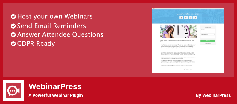 Plugin WebinarPress - Un potente plugin per webinar